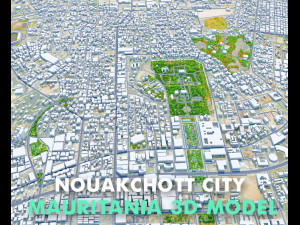 Nouakchott city Mauritania 25km 3D Model
