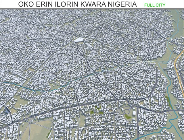 Oko Erin Ilorin city Kwara Nigeria 30km Modello 3D .c4d .max .obj .3ds .fbx .stl .blend 