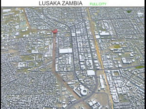 Lusaka city Zambia 40km 3D Model