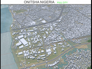 Onitsha city Nigeria 40km 3D Model