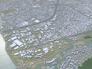Onitsha city Nigeria 40km 3D Model