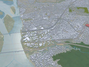 Onitsha city Nigeria 40km 3D Model