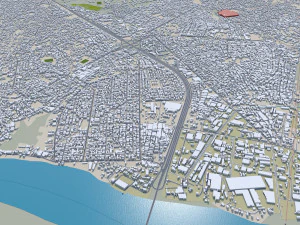 Onitsha city Nigeria 40km 3D Model