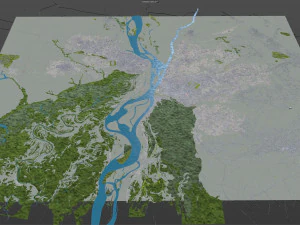 Onitsha city Nigeria 40km 3D Model