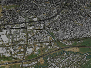 Onitsha city Nigeria 40km 3D Model