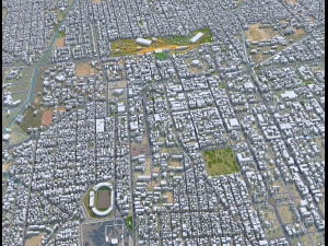 Ouagadougou city Burkina Faso 30km Model 3D