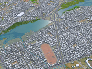 Ouagadougou city Burkina Faso 30km Model 3D