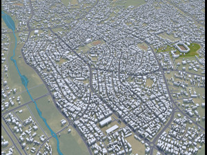 Owerri city Nigeria 30km 3D Модель