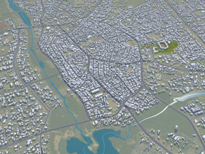 Owerri city Nigeria 30km 3D Модель