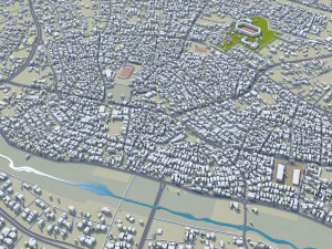 Owerri city Nigeria 30km 3D Model
