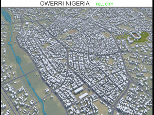 Owerri city Nigeria 30km 3D Model