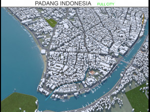 Padang city Indonesia 25km 3D Model