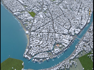 Padang city Indonesia 25km 3D Model
