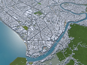 Padang city Indonesia 25km 3D Model