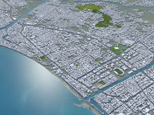 Padang city Indonesia 25km 3D Model