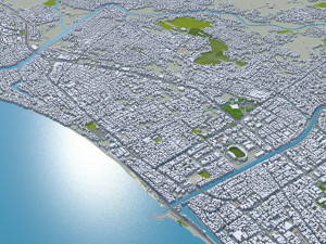 Padang city Indonesia 25km 3D Model