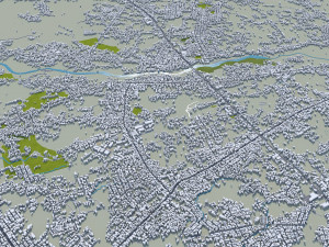 Padang city Indonesia 25km 3D Model