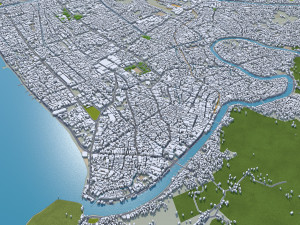 Padang city Indonesia 25km 3D Model