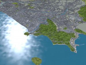 Padang city Indonesia 25km 3D Model