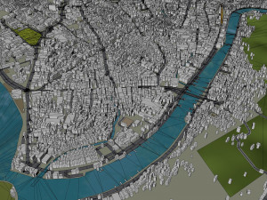 Padang city Indonesia 25km 3D Model