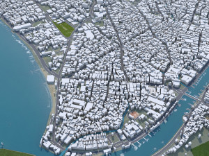 Padang city Indonesia 25km 3D Model