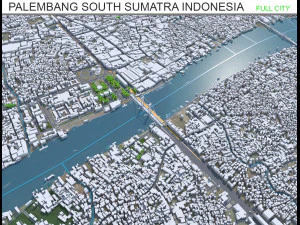 पालेमबांग शहर दक्षिण सुमात्रा इंडोनेशिया 30 किमी 3D मॉडल