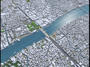 Palembang city South Sumatra Indonesia 30km Model 3D