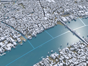 Palembang city South Sumatra Indonesia 30km Model 3D