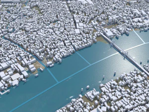 Palembang city South Sumatra Indonesia 30km 3D Model