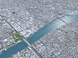 Palembang city South Sumatra Indonesia 30km 3D Model
