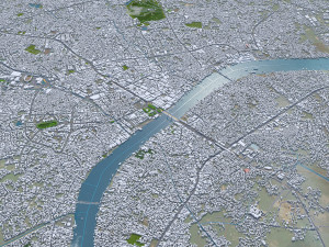 Palembang city South Sumatra Indonesia 30km Model 3D