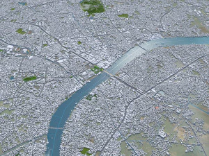 Palembang city South Sumatra Indonesia 30km 3D Model