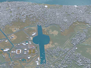 Palembang city South Sumatra Indonesia 30km 3D Model