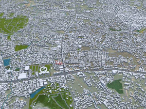 Palembang city South Sumatra Indonesia 30km 3D Model