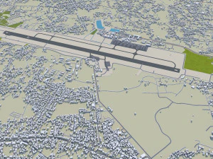 Palembang city South Sumatra Indonesia 30km 3D Model