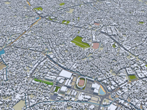Palembang city South Sumatra Indonesia 30km Model 3D