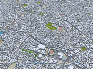 Palembang city South Sumatra Indonesia 30km 3D Model