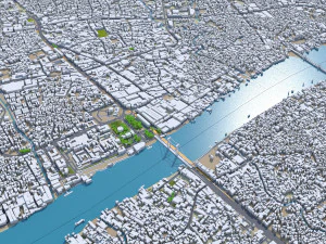 Palembang city South Sumatra Indonesia 30km 3D Model
