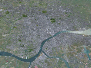 Palembang city South Sumatra Indonesia 30km 3D Model