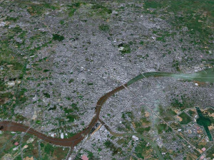 Palembang city South Sumatra Indonesia 30km 3D Model