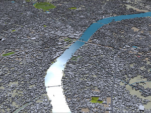 Palembang city South Sumatra Indonesia 30km Model 3D
