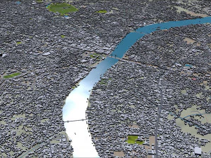 Palembang city South Sumatra Indonesia 30km 3D Model