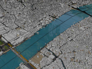 Palembang city South Sumatra Indonesia 30km 3D Model