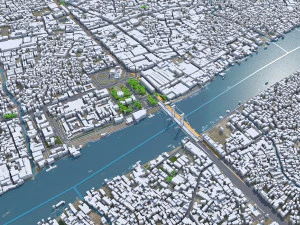 Palembang city South Sumatra Indonesia 30km 3D Model