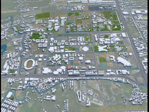 Pathum city Thani Thailand 70km Model 3D