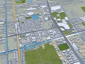 Pathum city Thani Thailand 70km Model 3D