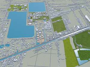 Pathum city Thani Thailand 70km Model 3D