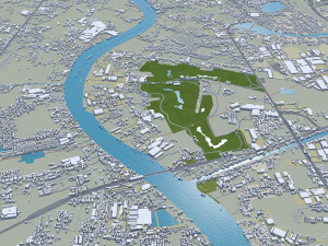 Pathum city Thani Thailand 70km Model 3D