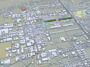 Pathum city Thani Thailand 70km Model 3D