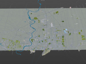 Pathum city Thani Thailand 70km Model 3D
